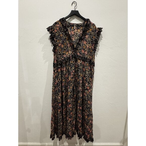 FREE PEOPLE 'Milania' Floral Maxi Dress - Dark Combo - SMALL RRP$168 - Picture 3 of 16